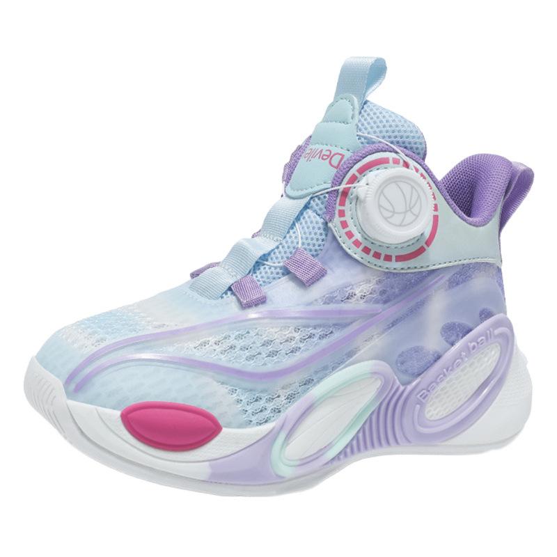 Girls Shoes Sneakers Summer 2025 New Mesh Breathable Children's Non-slip Basketball Shoes Older Children's Wear-resistant Running Shoes