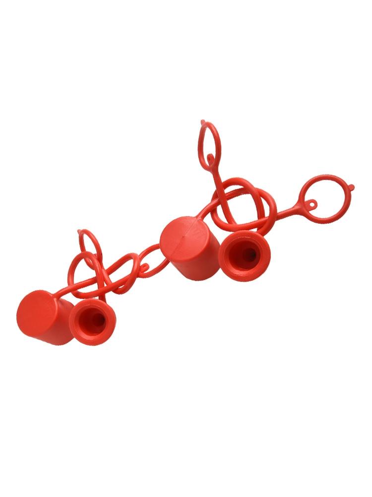 Weatherproof For Hydraulic Coupler Dust Covers 2 Sets Flat Face Red Color
