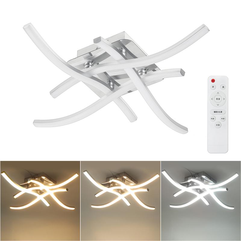 24W 18W Dimmable Moden LED 3/4 Light Ceiling Lamp Pendant Chandelier 1400LM Kitchen Bedoom with Remote Control
