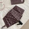 Korean Small Polka Dot Automatic Folding Umbrella, High Value, Small Fresh Weather and Rain Sun Umbrella, Female Vinyl Parasol