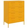 VidaXL Mustard Yellow Buffet 68x39x89 Cm Steel, Cabinet, Cupboard, Highboard, Sideboard, Storage Cabinet, 842985