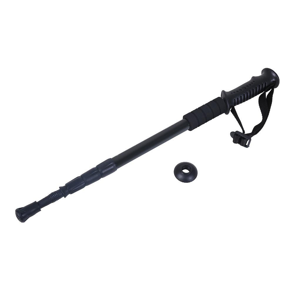 מקל הליכה טלסקופי קל משקל מסגסוגת אלומיניום נגד החלקה (שחור)