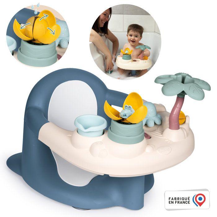 Siège de Bain - Little Smoby - 2 en 1, Tablette d'Activités Réglable, Ventouses Incluses - Dès 6 Mois - Fabrication française