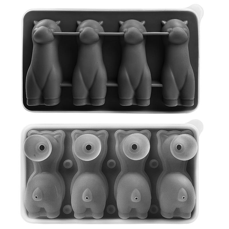 Penguin, French Bulldog, and Alpaca Silicone Ice Cube Mold for Drinks
