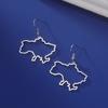 Pendientes Colgantes Mapa de Ucrania Color Oro Acero Inoxidable Bandera Pendientes Colgantes Ucranianos para Mujer Regalo de Joyería