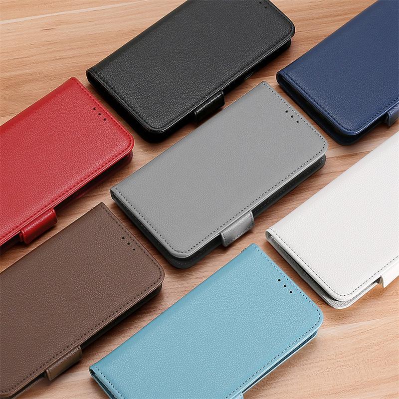 TCL 501 4G Leather Phone Case with Card Slot, Stand, and Lanyard.