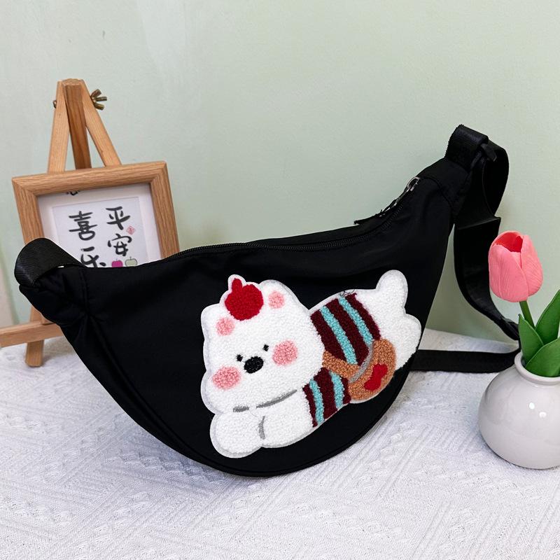 

Повседневная Милая Сумка Из Ягненка, Женская Сумка-мессенджер с рисунком щенка и студенческой вечеринки чёрный