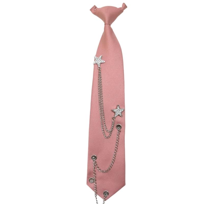 Uniform Ties For Janpanese JK Uniform Cosplay Accessory Neckwear Jk Seifuku Anime Necktie with Rhinestones Metal Chain