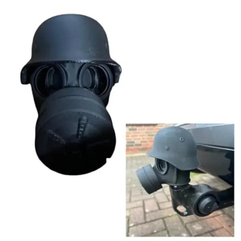 Funny Trailer Hitch Cover - Creative Helmet & Gas Mask Design, Universal Dust Cap For Coupling Protection
