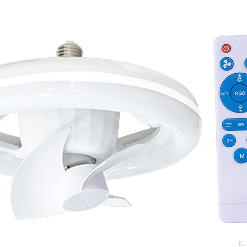 Ceiling Fan with Light, Lamp, E27 Base Dimming LED Light for