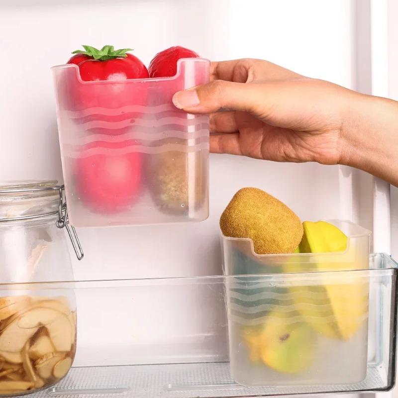 5/1Pcs Refrigerator Organizer Box Fridge Side Door Storage Container Plastic Translucent Kitchen Food Fruit Spice Storage Box
