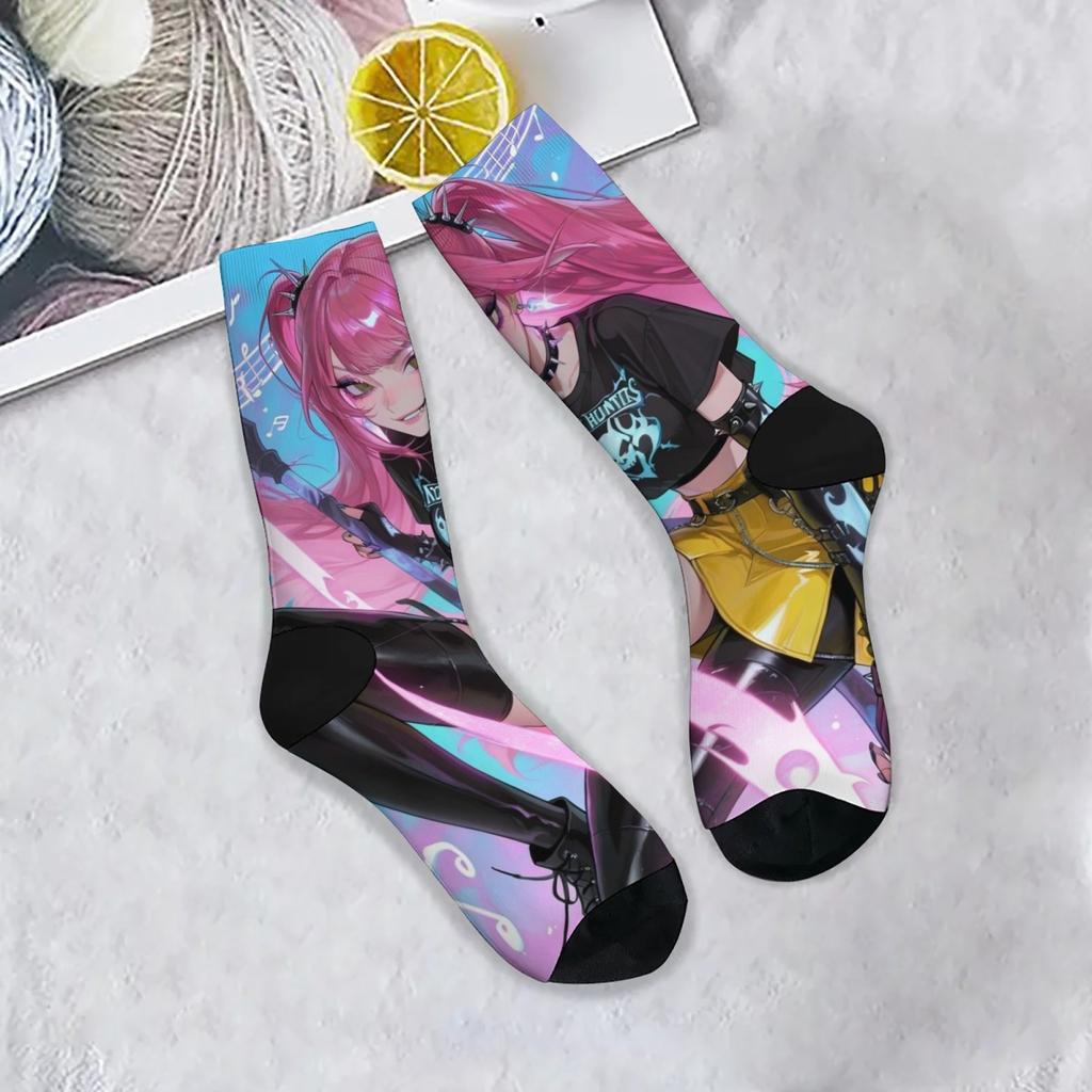 K-POP Demon Hunter Socks Novelty Happy Funny Men's Socks Huntrix Girlgroup Harajuku Style Casual Fashion Anime Women's Socks