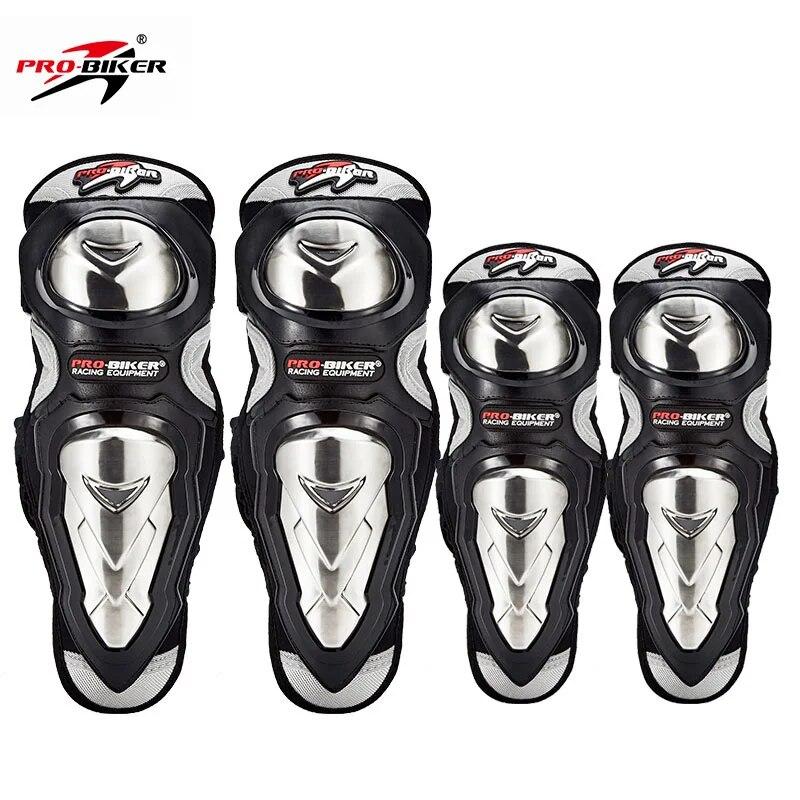 

4 шт. PRO-BIKER P19 наколенники из нержавеющей стали для мужчин для бездорожья