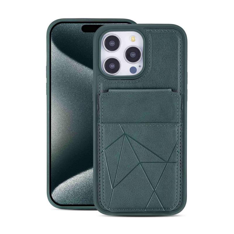 iPhone 17 Leather Magnetic Stand Case with Card Slot