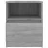 Table de chevet - Maison Exclusive - Sonoma gris - Bois d'ingénierie - 1 tiroir, 1 compartiment