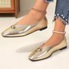 New Ladies Flat Shoes Gold Shallow Mouth Comfortable and Light Outdoor Plus Size Lazy One-legged Ballet Shoes Female
