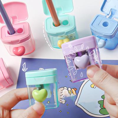 Sacapuntas de Doble Agujero con Tapa Portátil Para Uso en el Aula y en Casa Sacapuntas Para Lápices de Colores Estándar