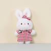 Cute Bunny Plush Toy With Overalls For Car Rearview Mirror Decor