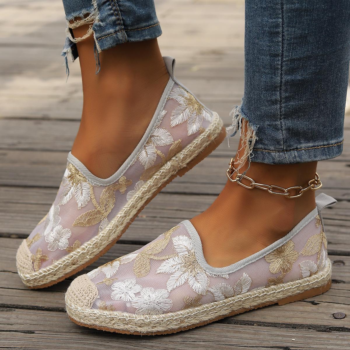 

Модные вышитые женские сетчатые сандалии на плоской подошве 2024 года, новые летние повседневные кроссовки для бега, дизайнерские классические дышащие 42 бежевый