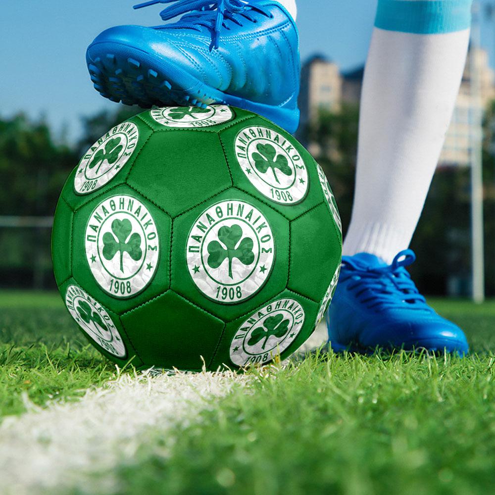 Panathinaikos FC Size 5 Soccer Ball, Machine-Stitched PVC, Durable & High Bounce, All Ages Fit, Fan Merchandise, Matches & Outdoor Use.