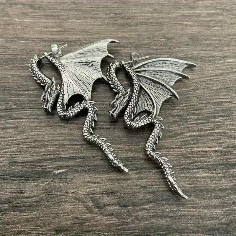 Magic Dragon Detachable Dark Style Stud Earrings for Women - European & American Fashion, Exaggerated Festival Design