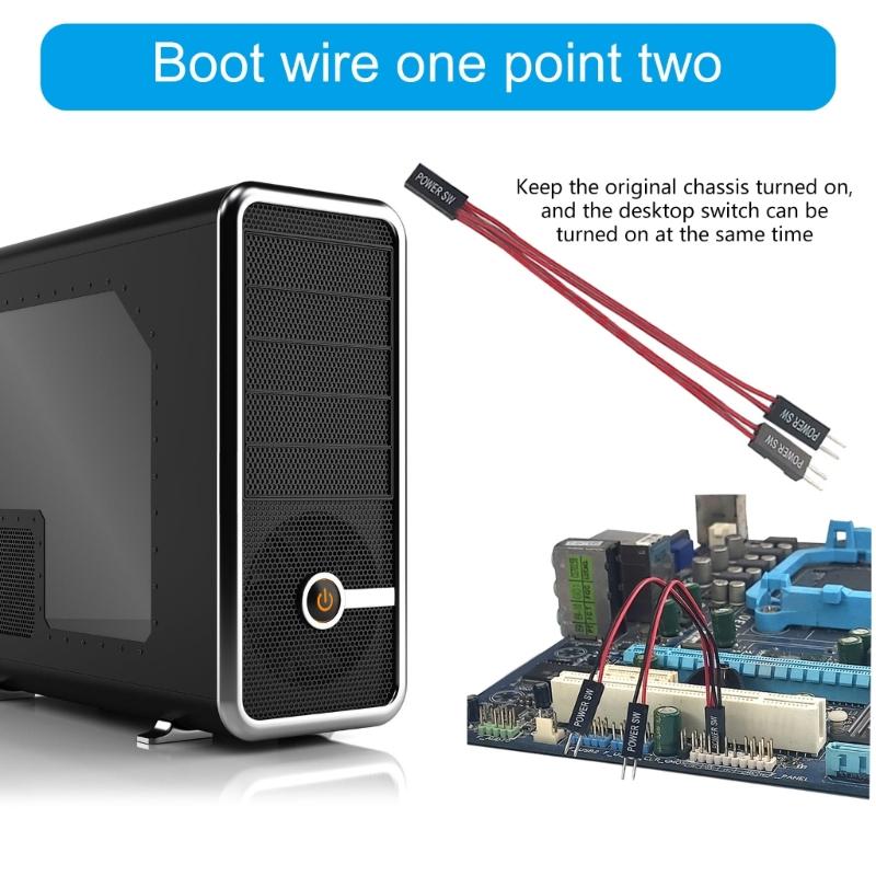 PC Power Button Desktop PC Computer Case Power Switches Push Computer Host Button Supply Supplies with Extension Cable