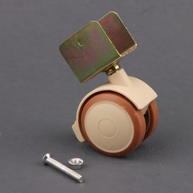 4Pcs Furniture Crib Swivel Casters Cabinet Wheels With Brake Nylon Furniture Support Leg For Chairs Baby Bed Trolley