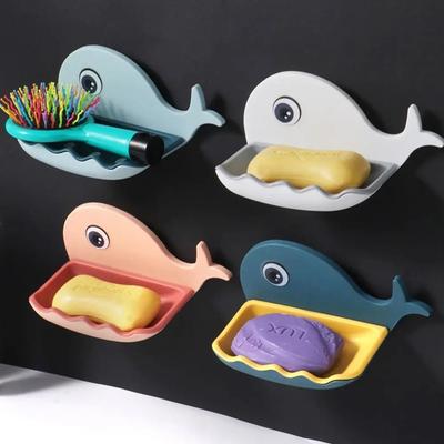 1pc Soap Box Double Layer Soap Rack Non Perforated Bathroom and Toilet Storage Rack Household Wall Mounted Drain Soap Box
