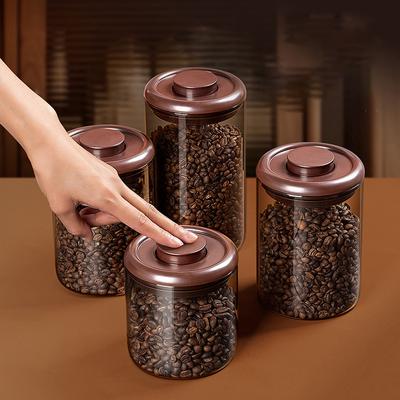 Coffee Beans Vacuum Sealed Tank Household Anti-UV Glass Food Storage Tank For Moisture-proof Air Extraction Tea Storage Tank