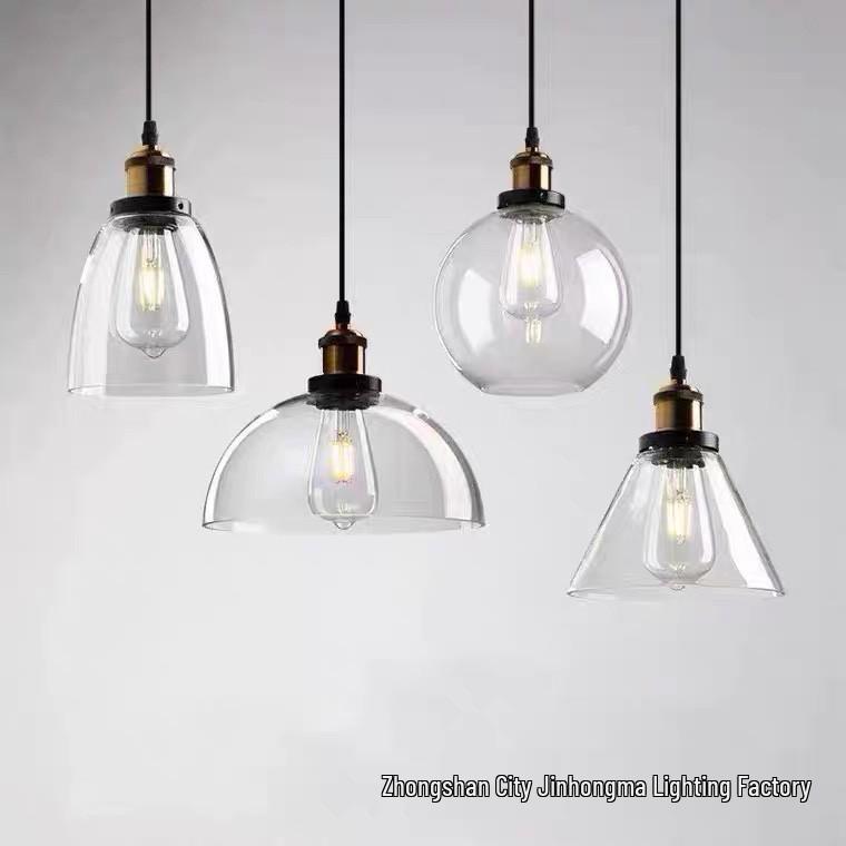 Nordic Retro Glass Pendant Light for Kitchen, Bar, Living Room, or Coffee Shop.