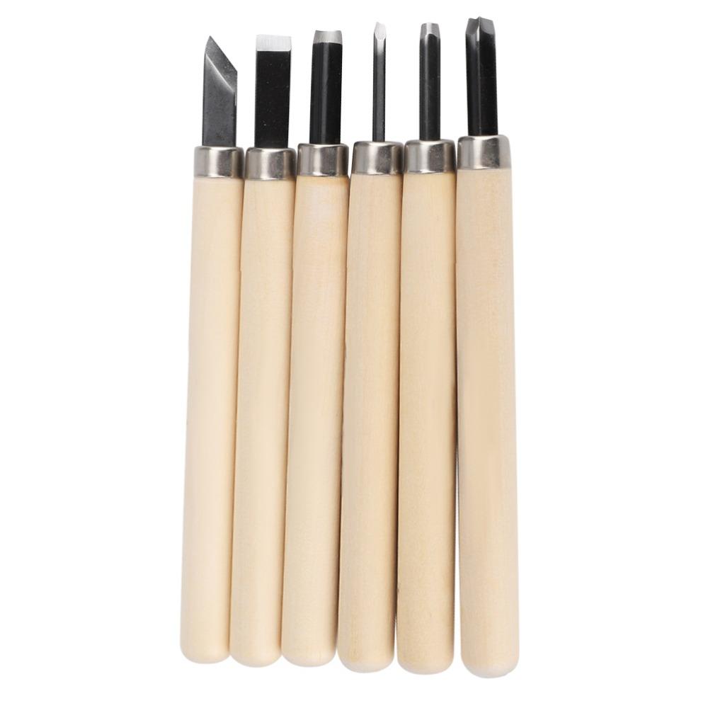 6pcs Steel Wood Carving Tool Storage Case Chisel Kit Wood Carving Knife  Sculpture