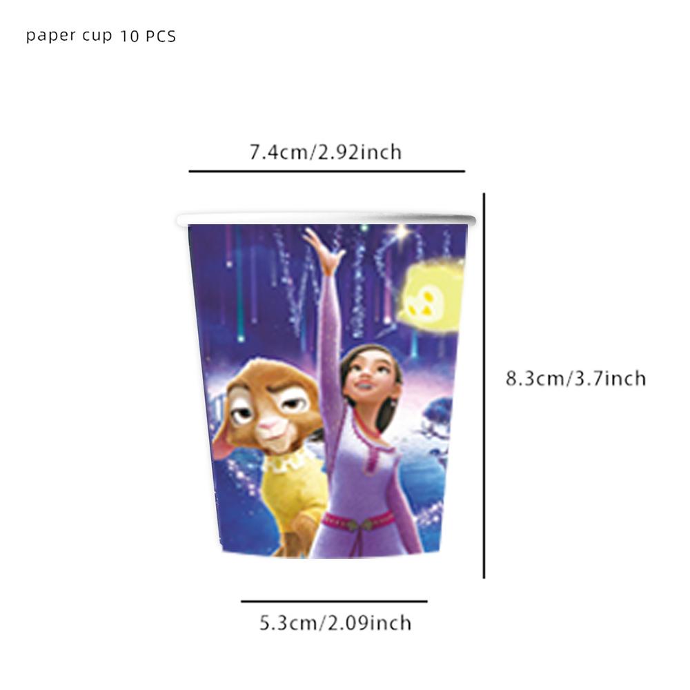 51Pcs Wish Asha Tableware Set Including Plates, Cups Napkins, Tablecloth For Kid