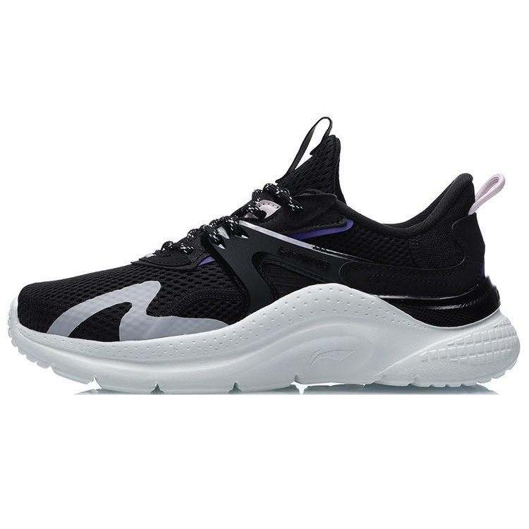 Li Ning Liuyun Lightweight Slip Resistant, Abrasion Resistant, Lightweight Low Top Running Shoes Women's Black White AGLR036-1