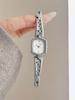Vintage Stainless Steel Watch for Women Square Dial Quartz Wristwatch Luxury Elegant Ladies Clock Fashion Gift