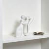 3D Printed Minimalist Woman Petting Cat Figurine Black White Love Statue Modern Art Sculpture for Desk Shelf Home Decor Creative Gift for Couples