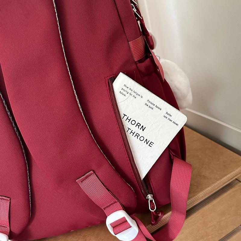 Girls Letter Backpack High School Students Schoolbag