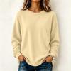 Maglione camicetta casual da donna a maniche lunghe tinta unita con scollo rotondo