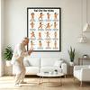 Plakát Tai Chi na židli Bez rámu Plakát s Tai Chi sestavou Jasné vizuální pokyny Tabulka cvičení vsedě pro seniory Začátečníky Jemné židle