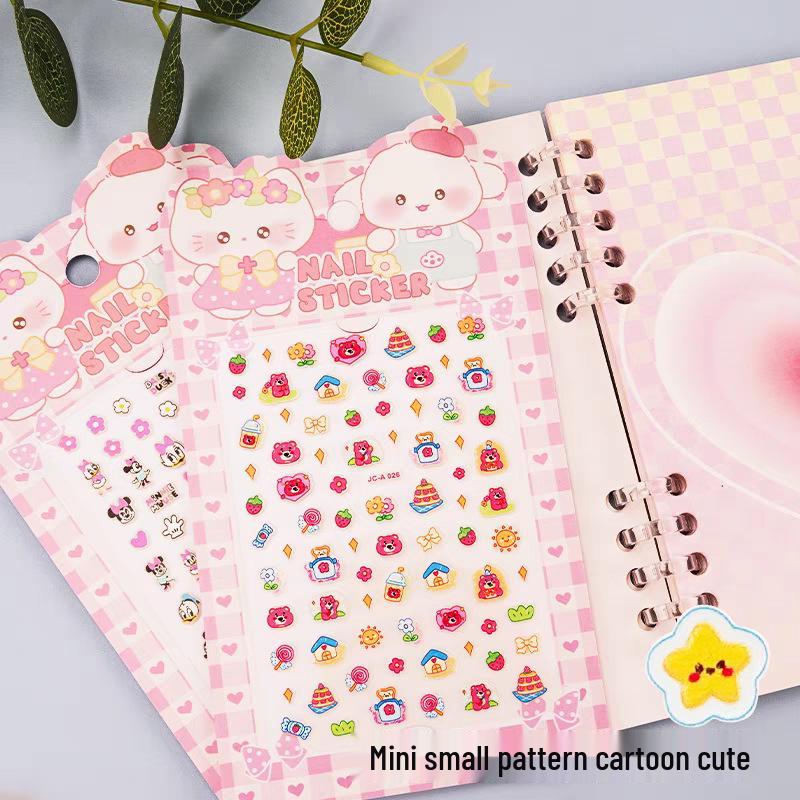 Luminous 5D Embossed Fluorescent Nail Art Stickers for Kids - Odorless Princess Design