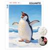 Sparkling Pearl Painting on Stretched Frame Cute Penguin Design DIY Bead Art Canvas Relaxing Hobby Gift for Craft Lovers Creative Decor