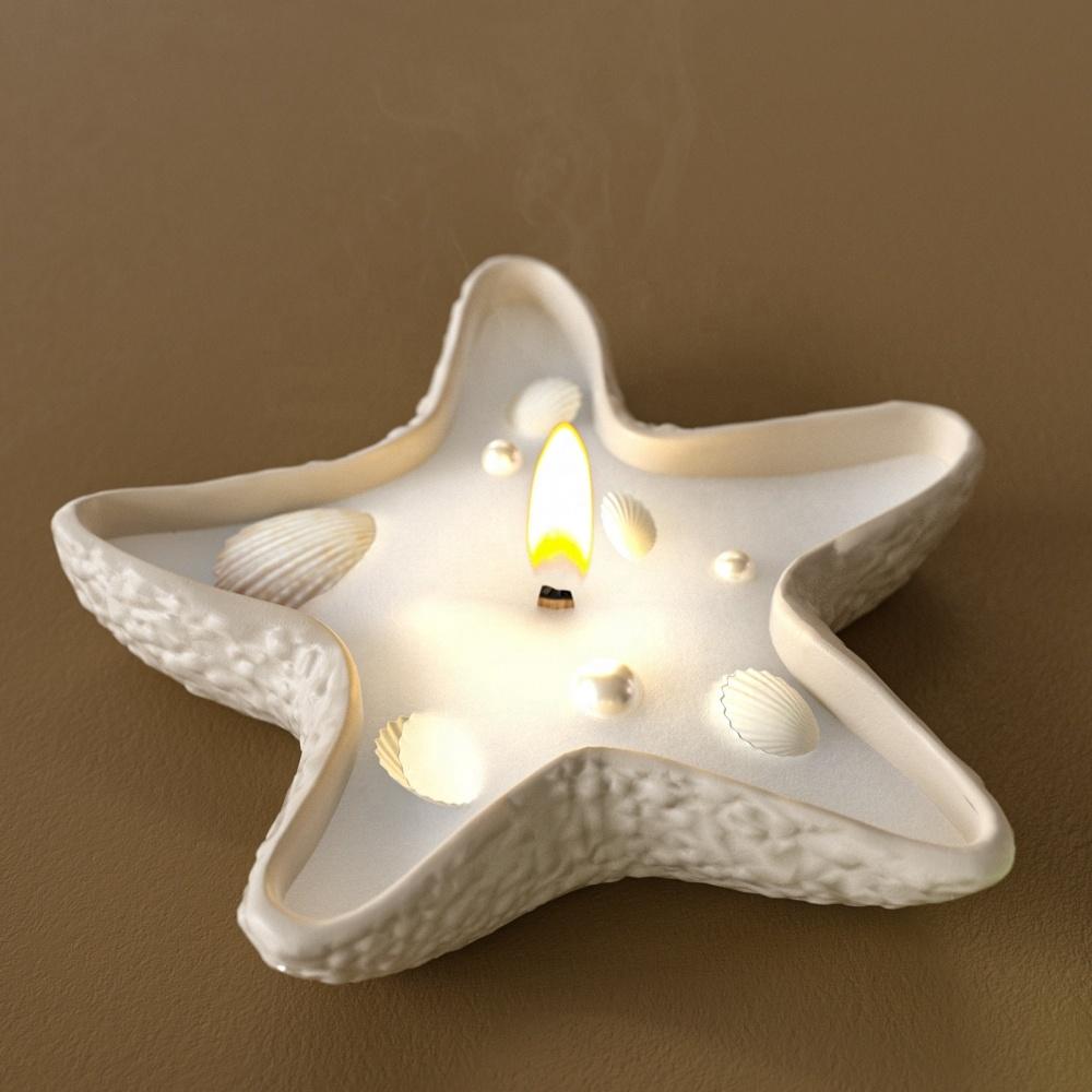 DM1254 Starfish Shell Tray Silicone Mold Concrete Candle Holder Jewelry Plate Cement Gypsum Storage Mould for DIY Art Crafts