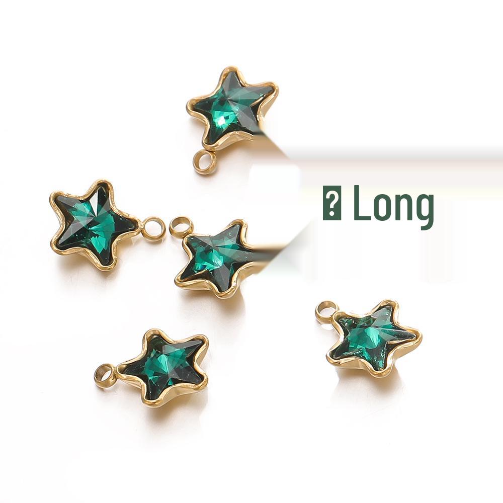 

Кулон-звезда из нержавеющей стали с покрытием из 18-каратного золота с цветными бриллиантовыми акцентами - DIY аксессуары для серег и браслетов 1 piece, approx. 2g