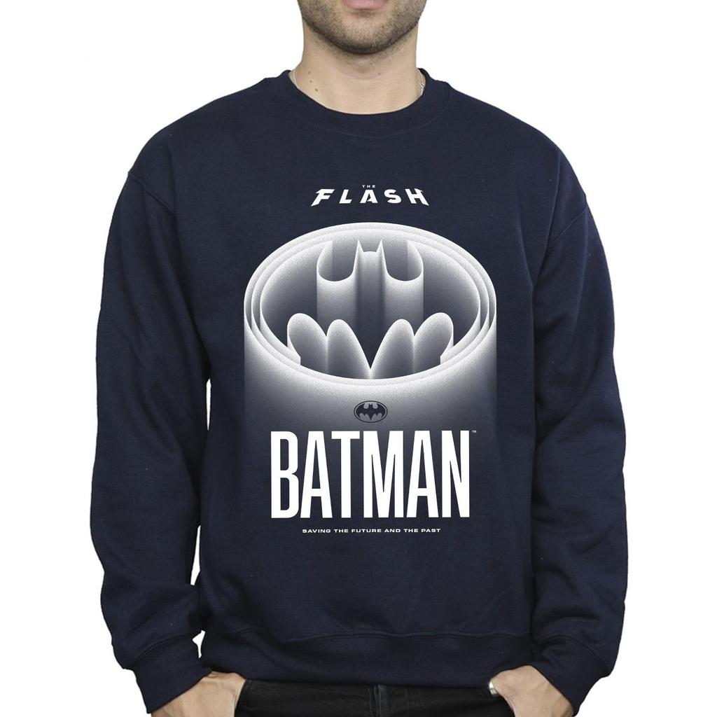 DC Comics Mens The Flash Batman White Logo Sweatshirt
