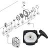 Recoil Pull Starter with Claw Pawl Cog for 33Cc 43Cc 47Cc 49Cc 50Cc Pocket Dirt Bike Scooter Chopper ATV