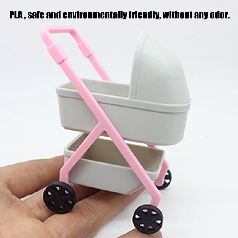 Miniature Baby Cradle Model Figure Doll House Nursery Room Scene Display Accessory Realistic Design 1/12 Scale Furniture