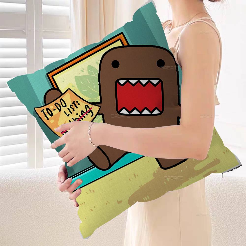 Cute Domo Kun Personalized Pillow Dust Cover Bedroom Kids Party Decoration Pillowcase Birthday Children Gift 30x30cm