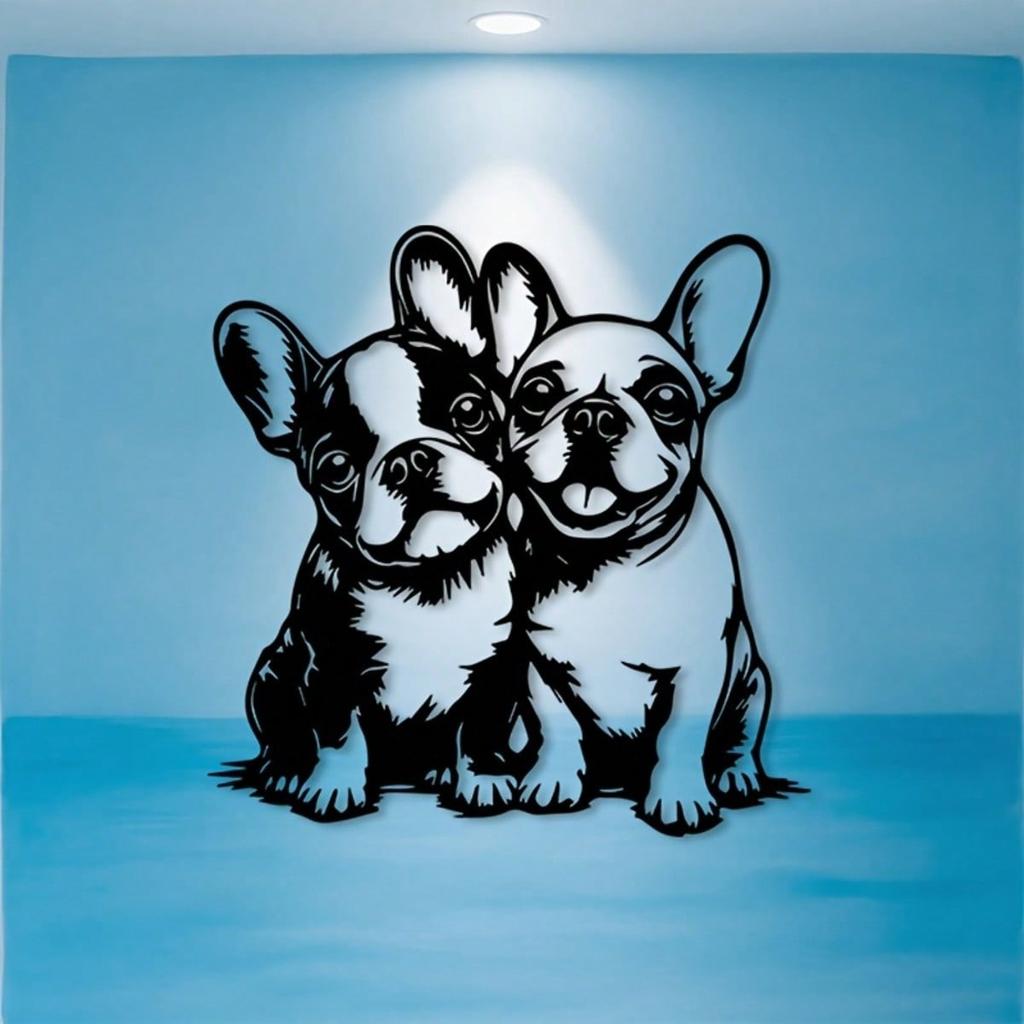Vintage Bulldog Metall Wandkunst Rostbeständige Eisen Skulptur Wandbild Wohnzimmer Dekoration Ideales Geschenk für Hundeliebhaber St. Patrick's Day Geschenk