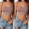 Spaghetti Strap Camis Solid Color Crop Tops Women U Neck  Tank Top Backless Camisole Fashion Casual Tube Female Sleeveless