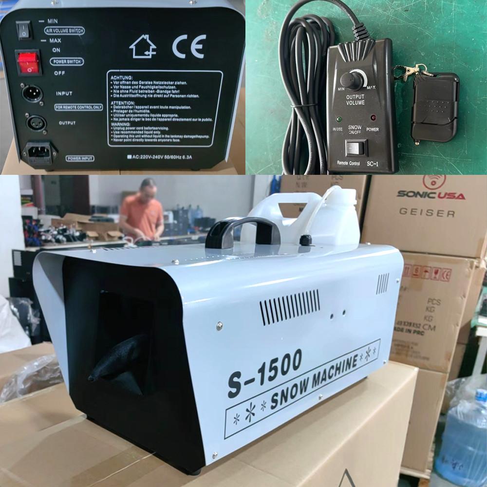1500W Remote Control Disco DJ Snowflake Manufacturing Machine Christmas Party Event Atmosphere Props Wedding Snow Machine