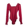 Maillot de Ballet de Manga Larga Body de Gimnasia Elástico Ropa de Baile para Mujeres Adultas Maillots de Bailarina